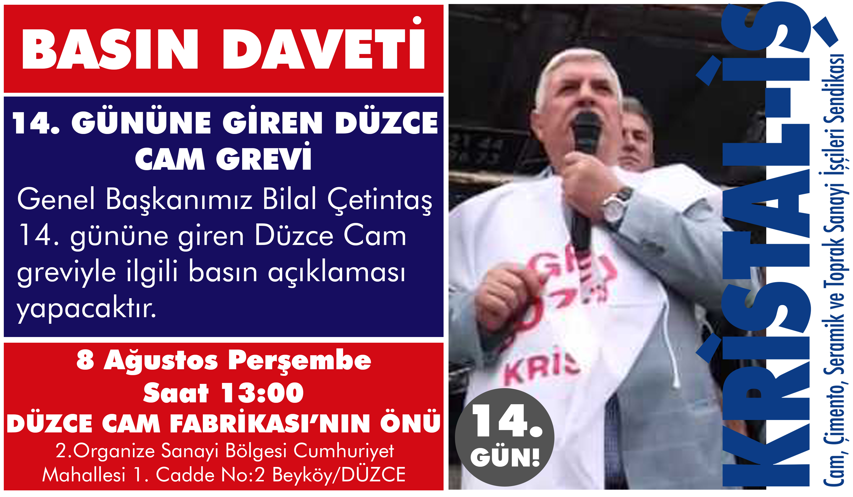 Düzce Cam İşçileri Grevin 14'üncü Gününde